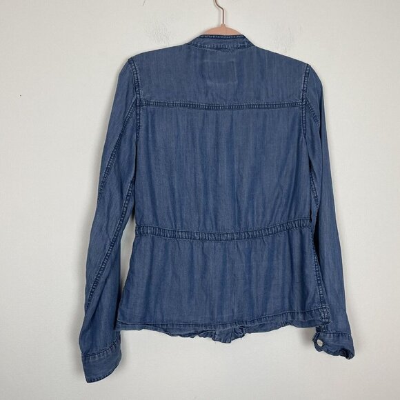 Sanctuary Blue Tencel Snap Button Up Shirt Denim Size Extra Small - Picture 6 of 7